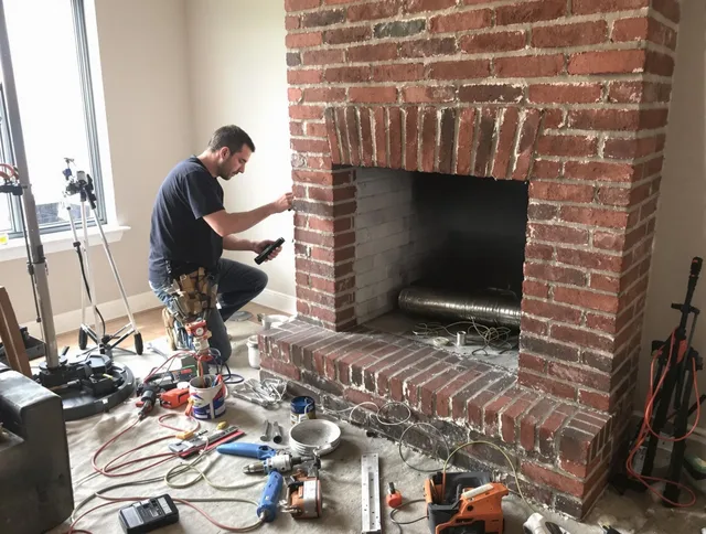 French Valley Chimney Sweep specialist finalizing chimney liner service in French Valley, CA