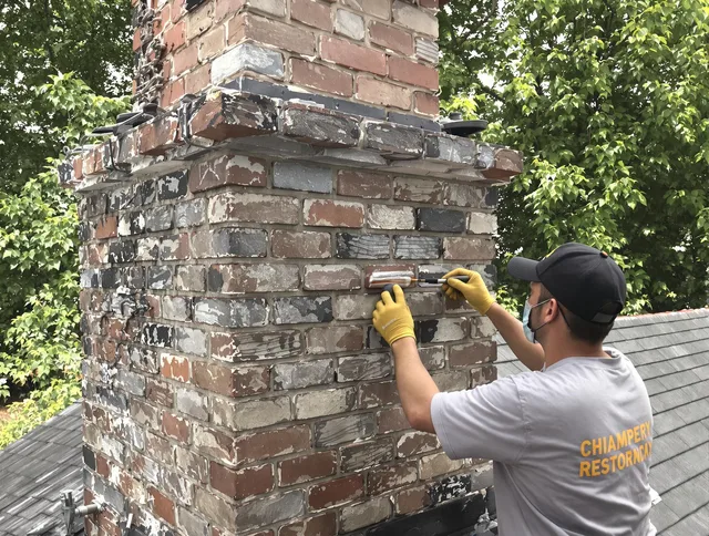 In-progress chimney restoration by French Valley Chimney Sweep in French Valley, CA