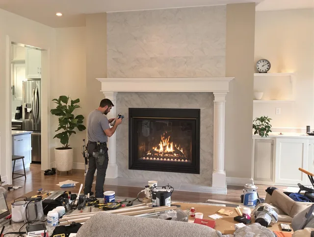 Newly installed fireplace by French Valley Chimney Sweep in French Valley, CA